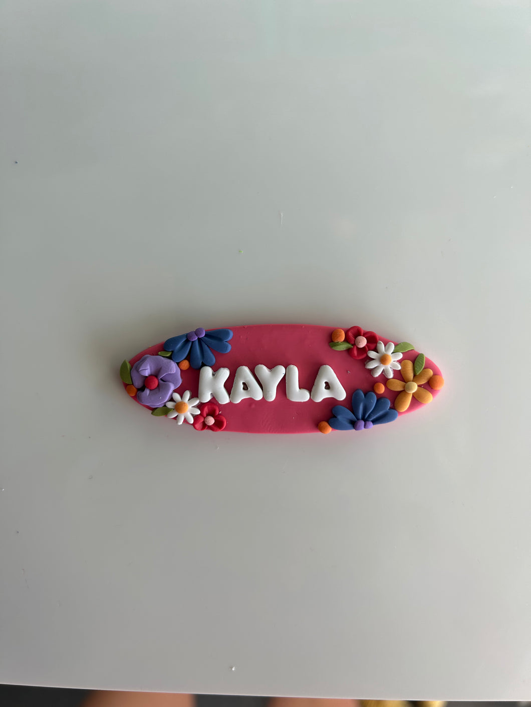 Pink Floral Name Badge